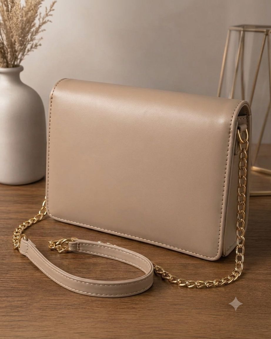 Elegant Hijabi Art Crossbody Bag with Pearl & Gold Tassel Charm